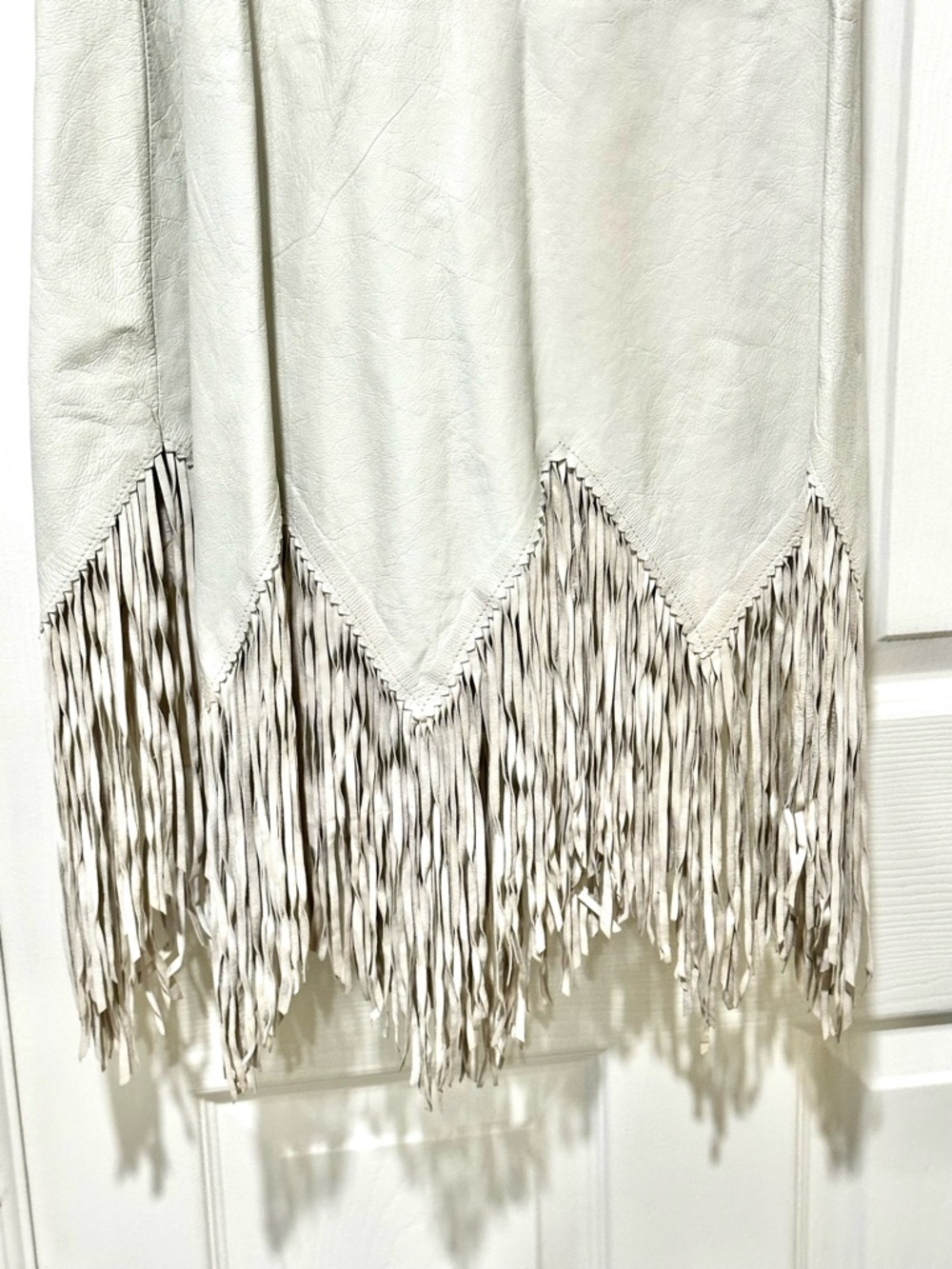 Clifford Olsen Leather from North Beach Leather fringe dress 1978 petite S - Picture 11 of 16